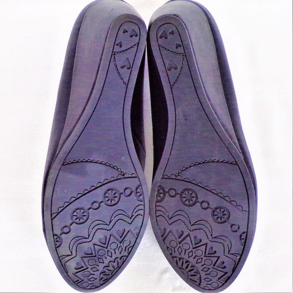 COMFORT CUSHION 6.5M black wedge-heel pumps cushioned insoles - Picture 8 of 8